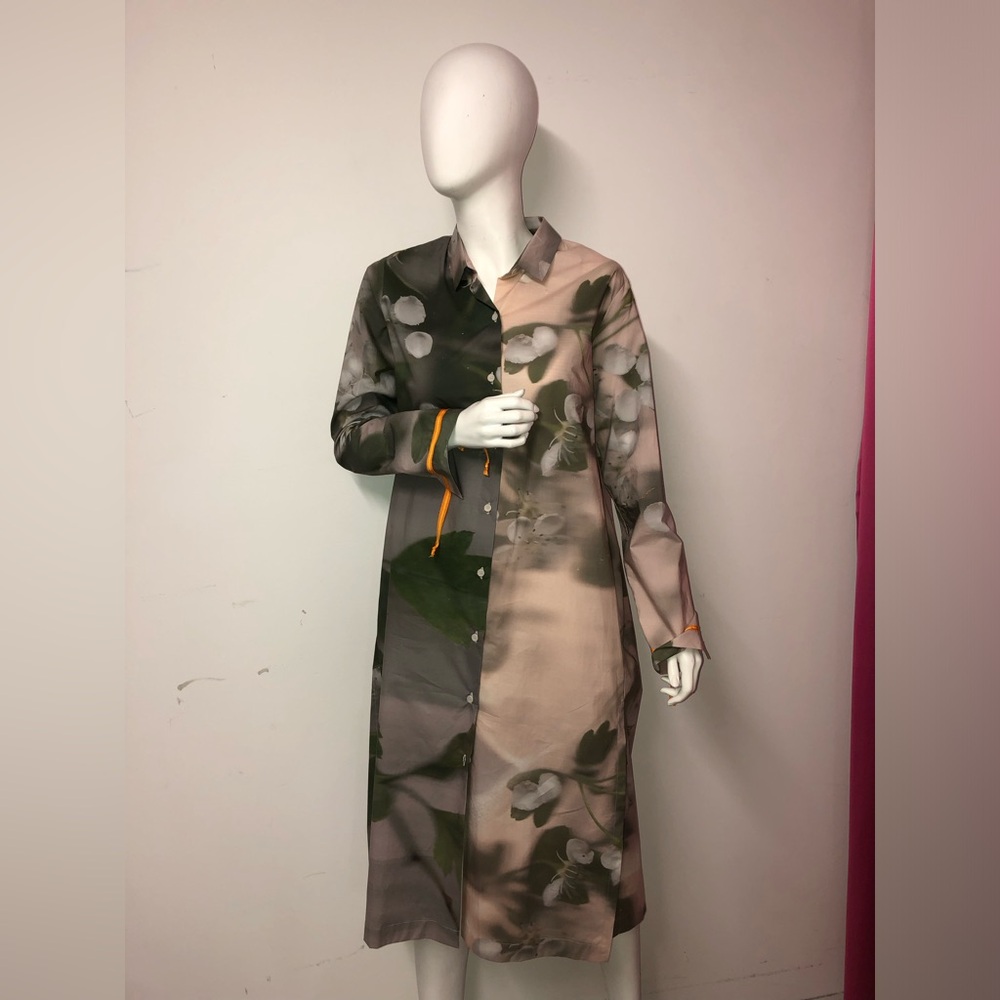 MARGON METAMORFASI cotton floral printed poplin dress